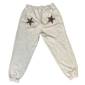 Hollister Cheetah Star Graphic Baggy Gray Sweatpants Women's Medium